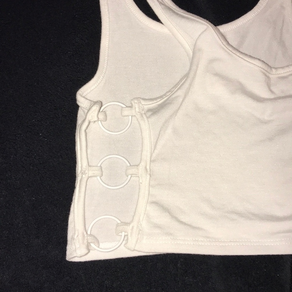 Ringed white tank top